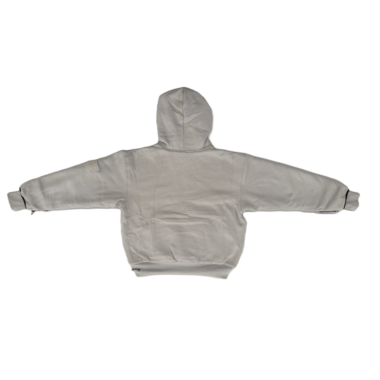 1/4 ZIP Double Layered Hoodie :  GREY