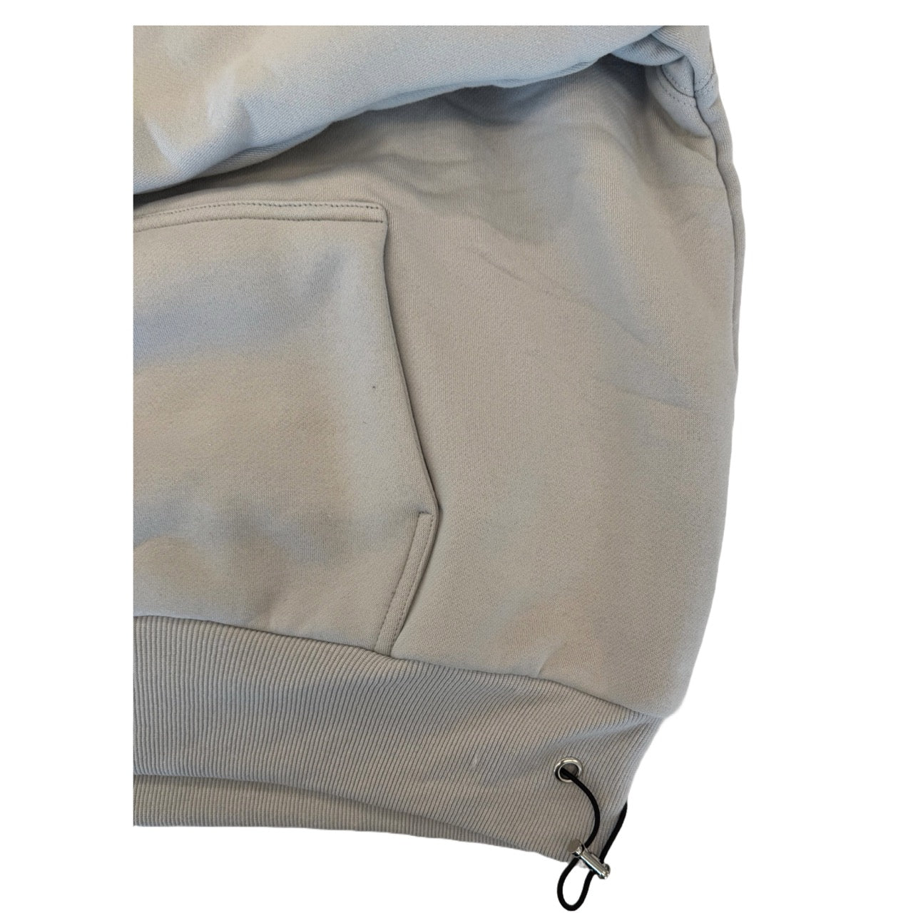 1/4 ZIP Double Layered Hoodie :  GREY