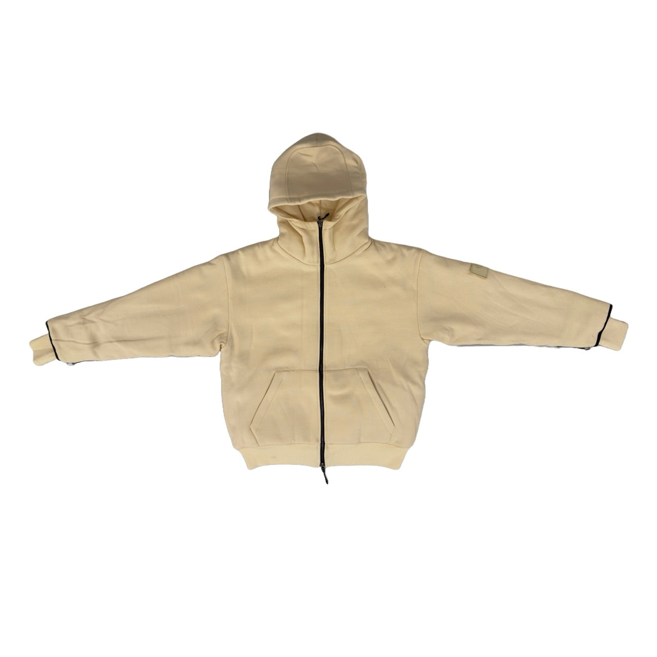 SKELETON PADDED Double Layered Hoodie : BUTTER YELLOW