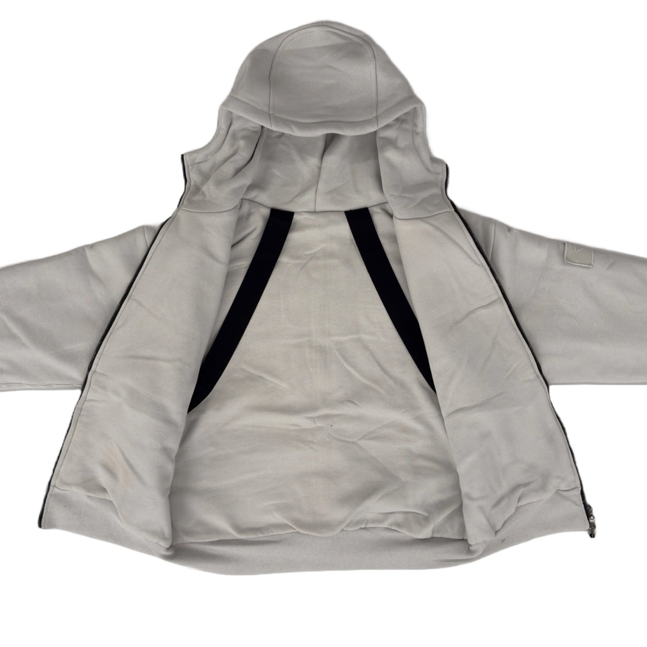 SKELETON PADDED Double Layered Hoodie : GREY