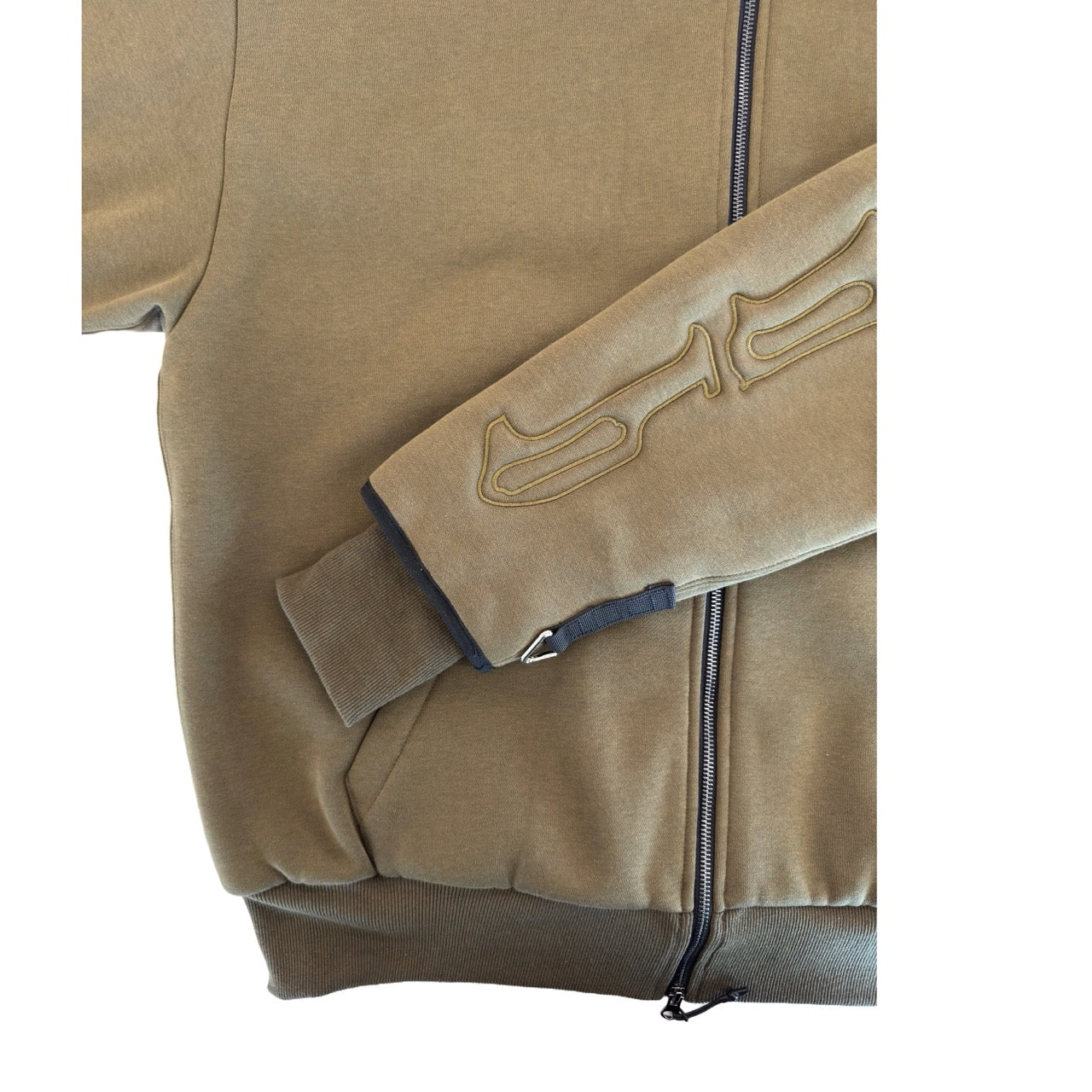 SKELETON PADDED Double Layered Hoodie : OLIVE GREEN