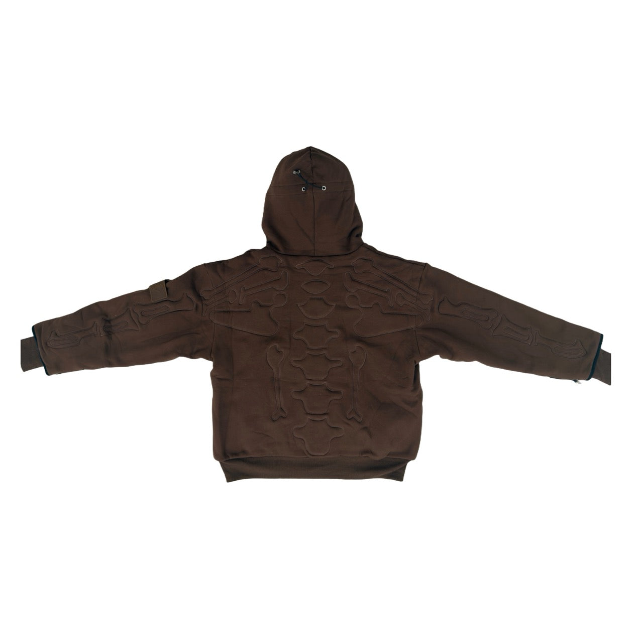 SKELETON PADDED Double Layered Hoodie : CHOCOLATE BROWN
