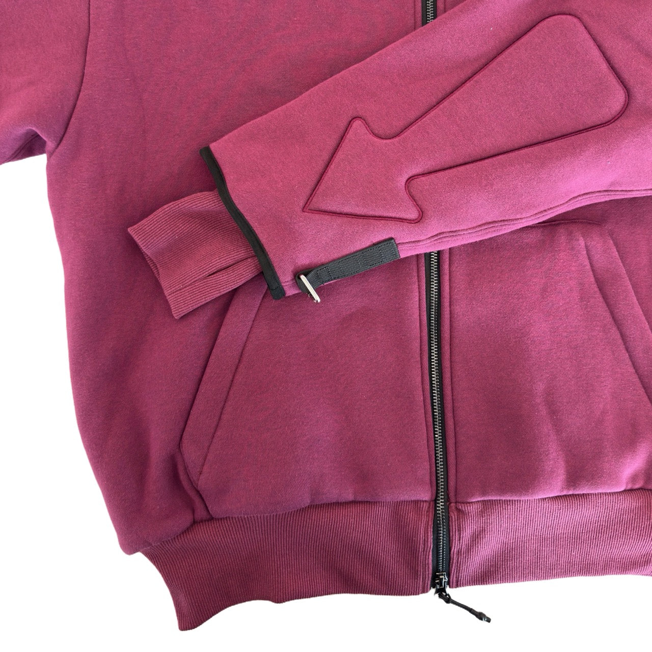 ARROW PADDED Double Layered Hoodie : BERRY
