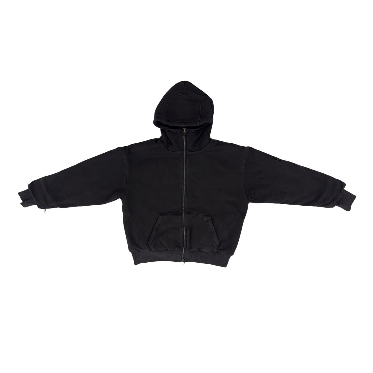 ARROW PADDED Double Layered Hoodie : WASHED BLACK