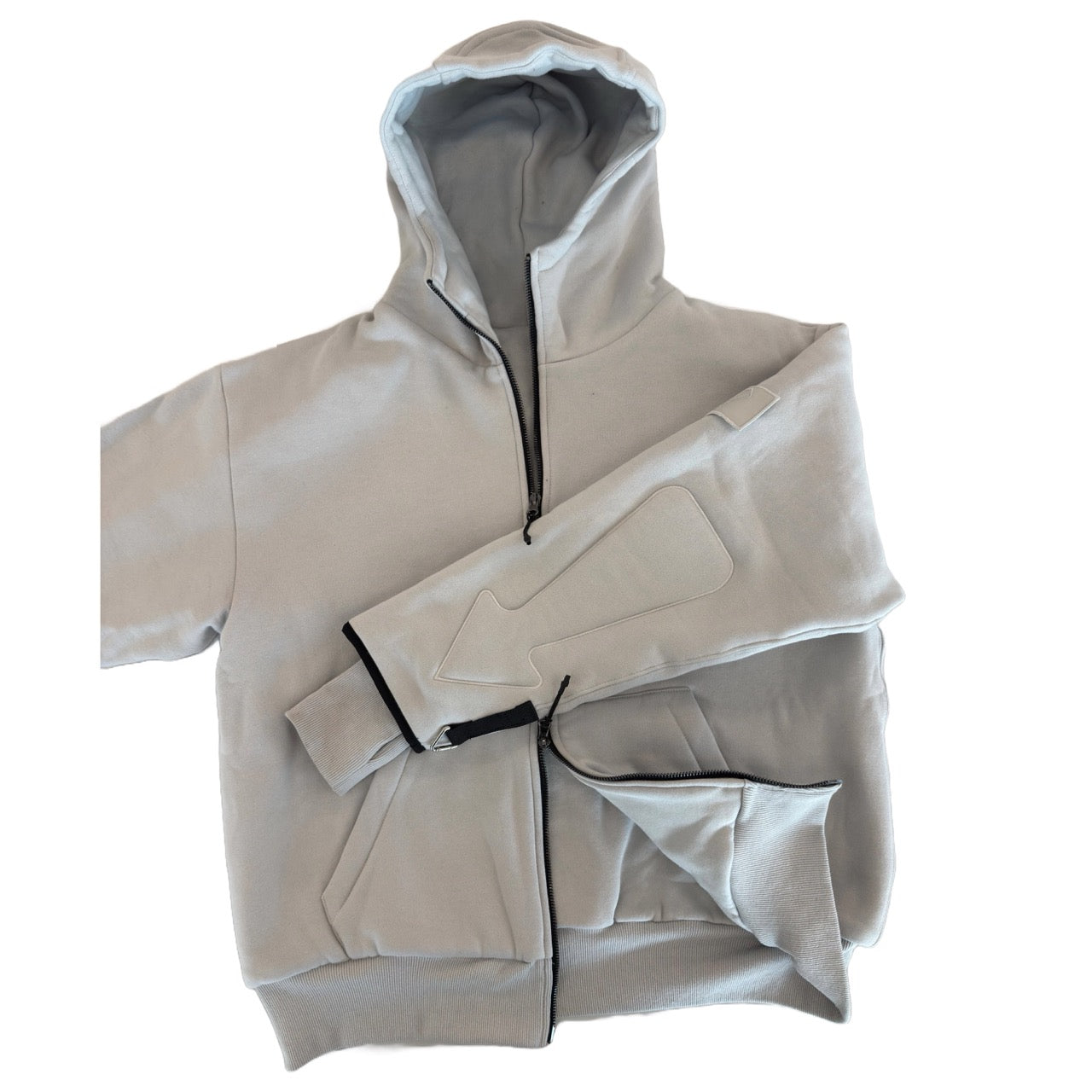 ARROW PADDED Double Layered Hoodie : GREY