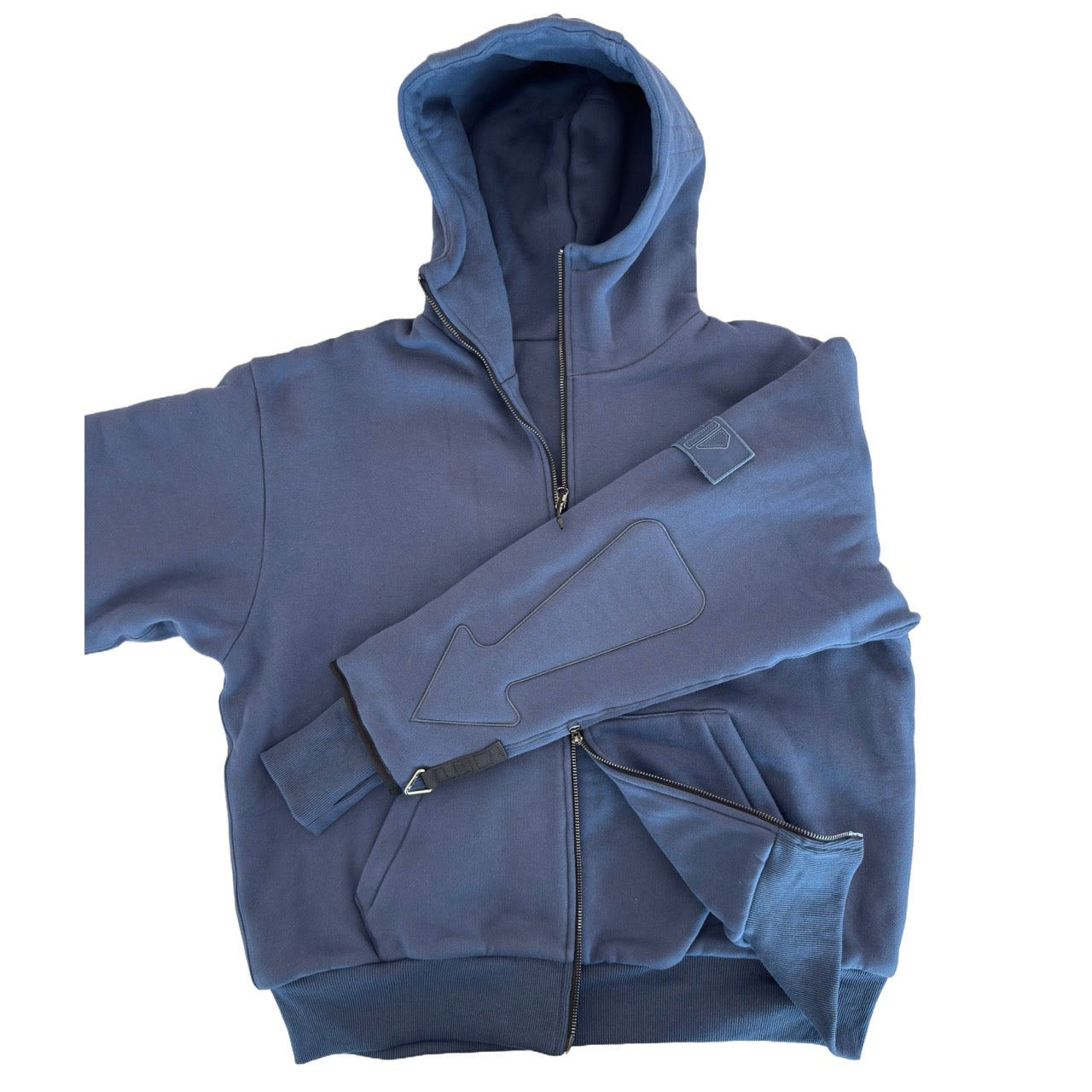 ARROW PADDED Double Layered Hoodie : BLUE