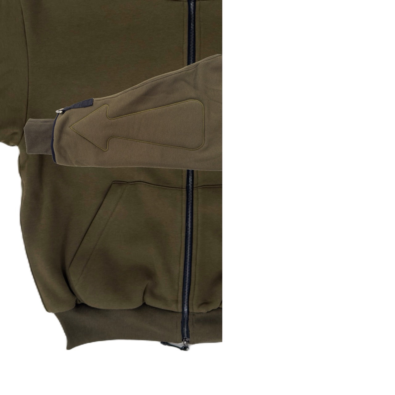 ARROW PADDED Double Layered Hoodie : OLIVE GREEN