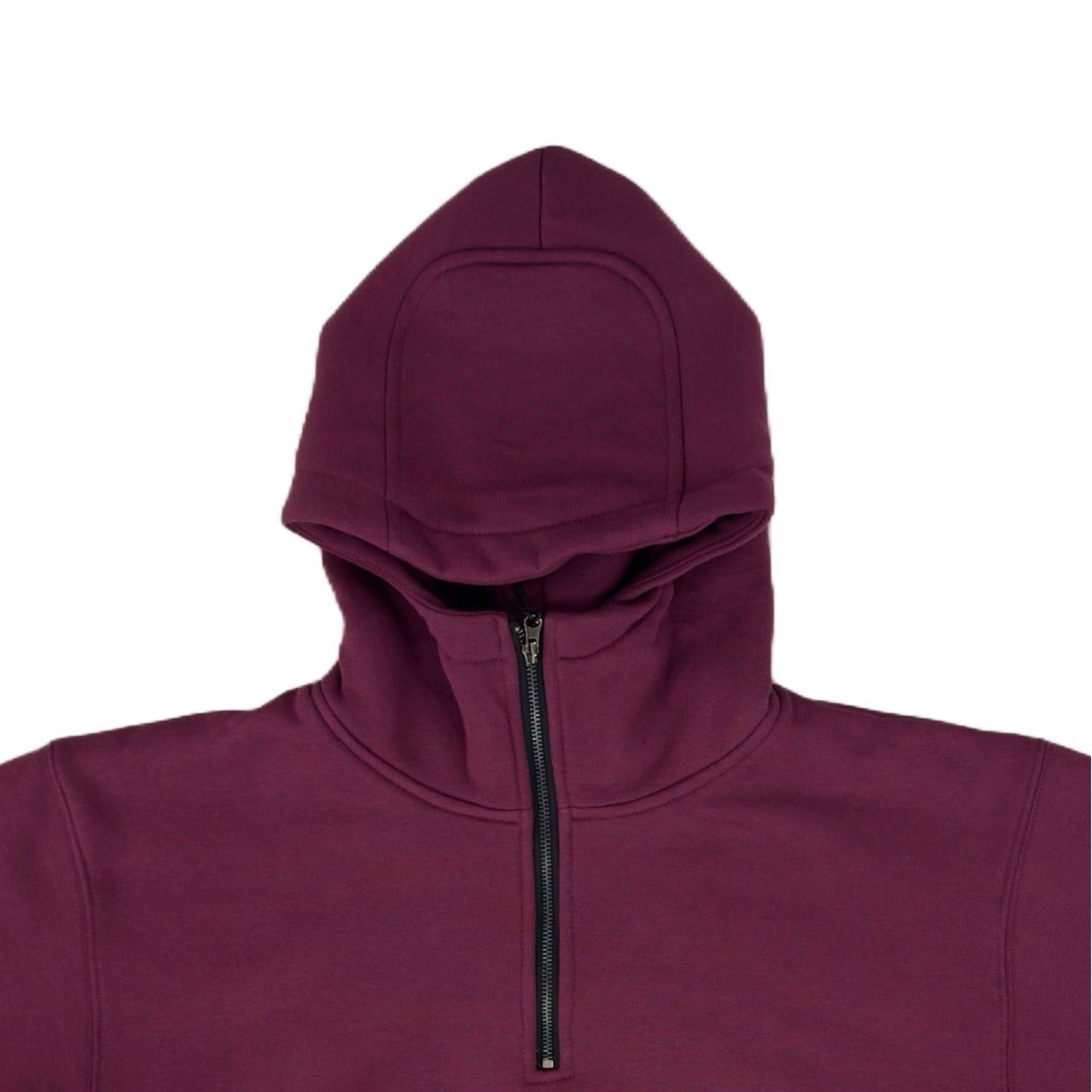 1/4 ZIP Double Layered Hoodie : BERRY
