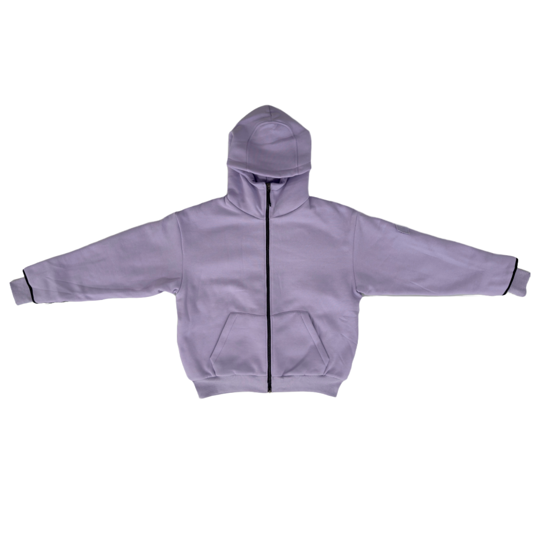 SKELETON PADDED Double Layered Hoodie : LILAC