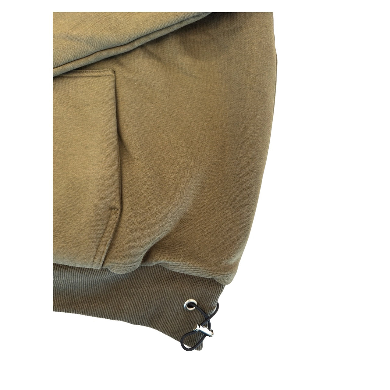 1/4 ZIP Double Layered Hoodie : OLIVE GREEN