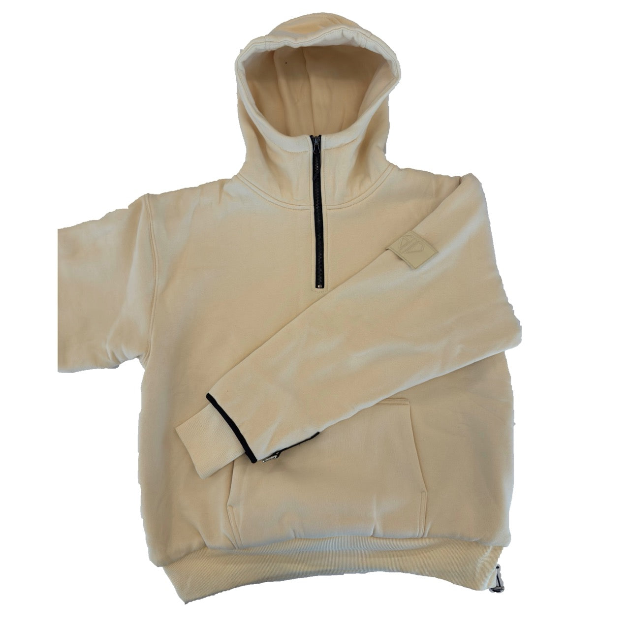1/4 ZIP Double Layered Hoodie : BUTTER YELLOW