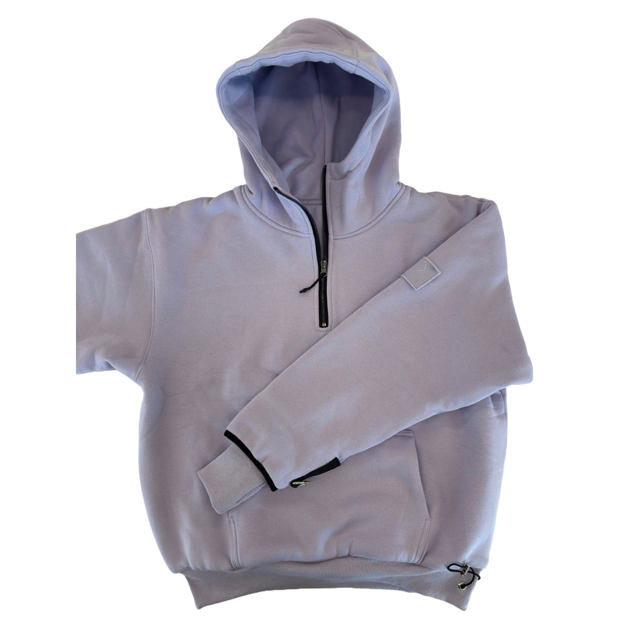 1/4 ZIP Double Layered Hoodie : LILAC