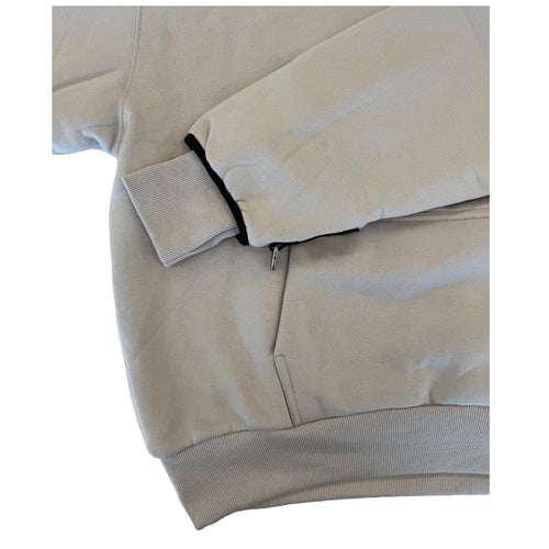 1/4 ZIP Double Layered Hoodie :  GREY