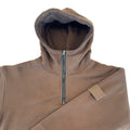 1/4 ZIP Double Layered Hoodie : CHOCOLATE BROWN
