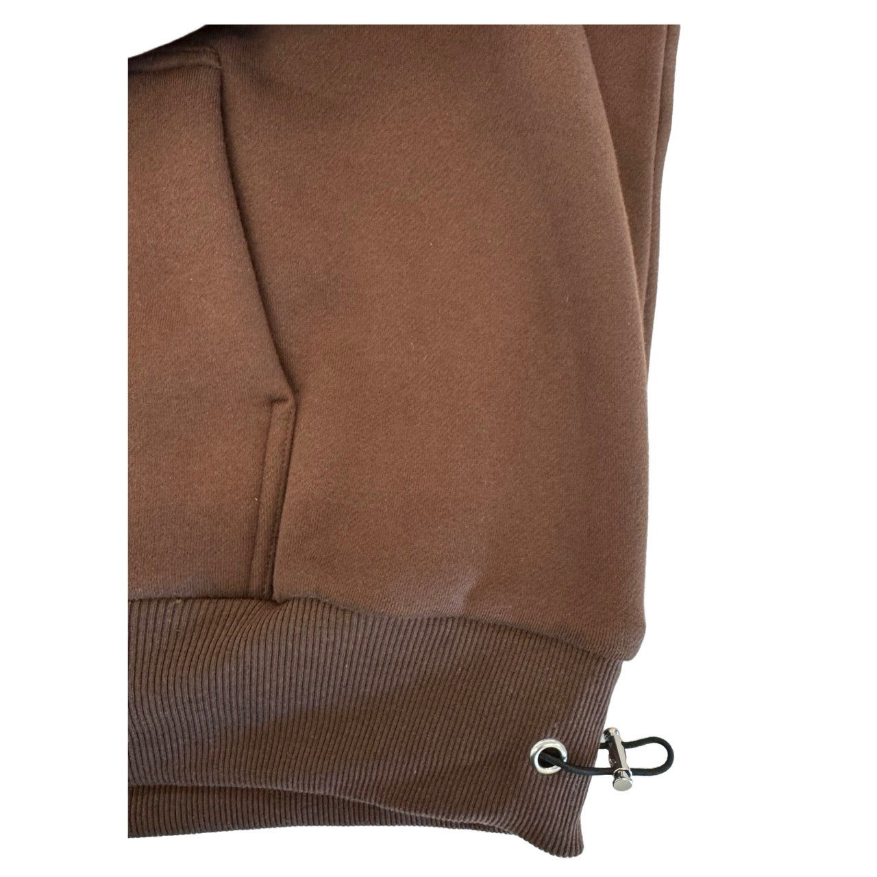 1/4 ZIP Double Layered Hoodie : CHOCOLATE BROWN