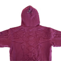 SKELETON PADDED Double Layered Hoodie : BERRY