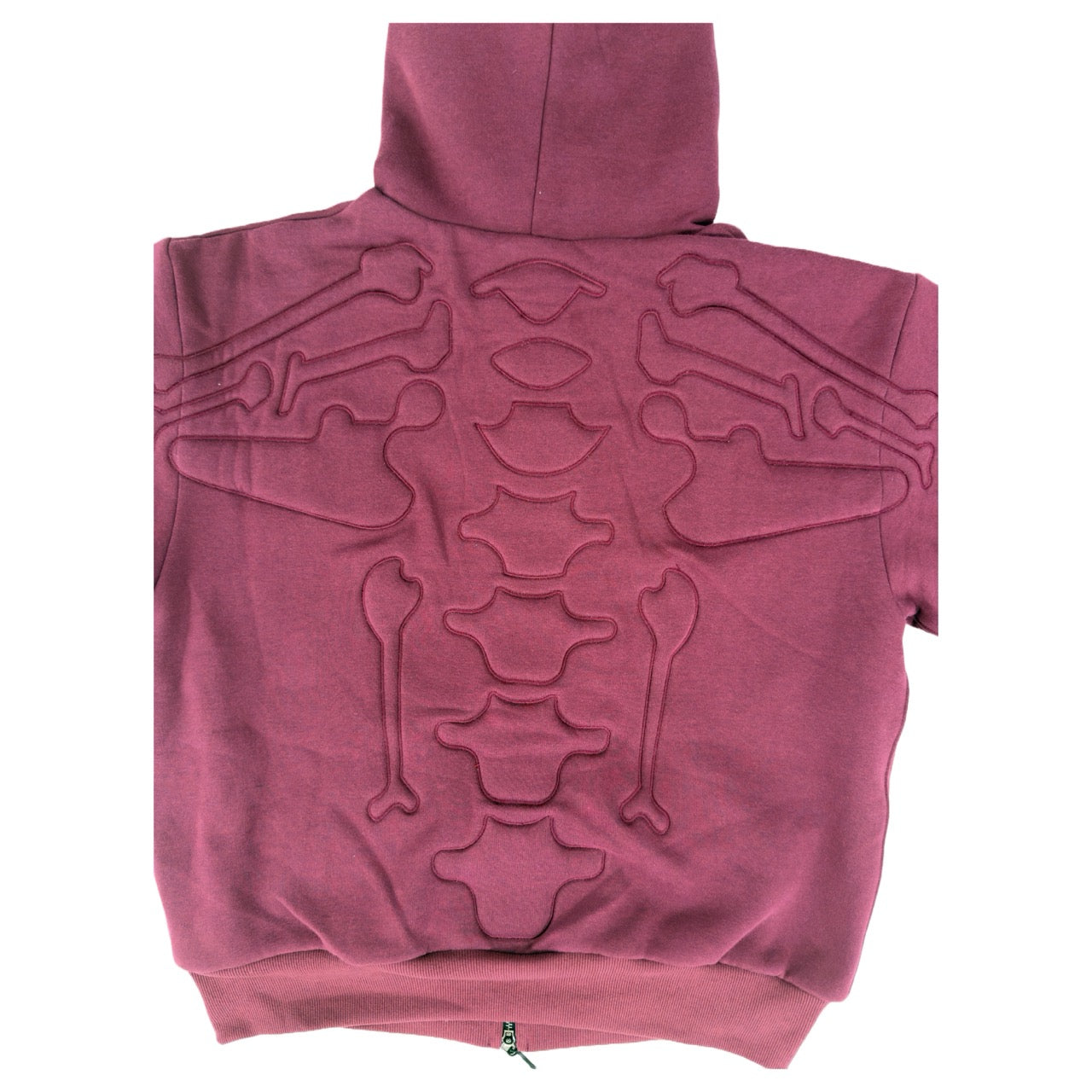 SKELETON PADDED Double Layered Hoodie : BERRY