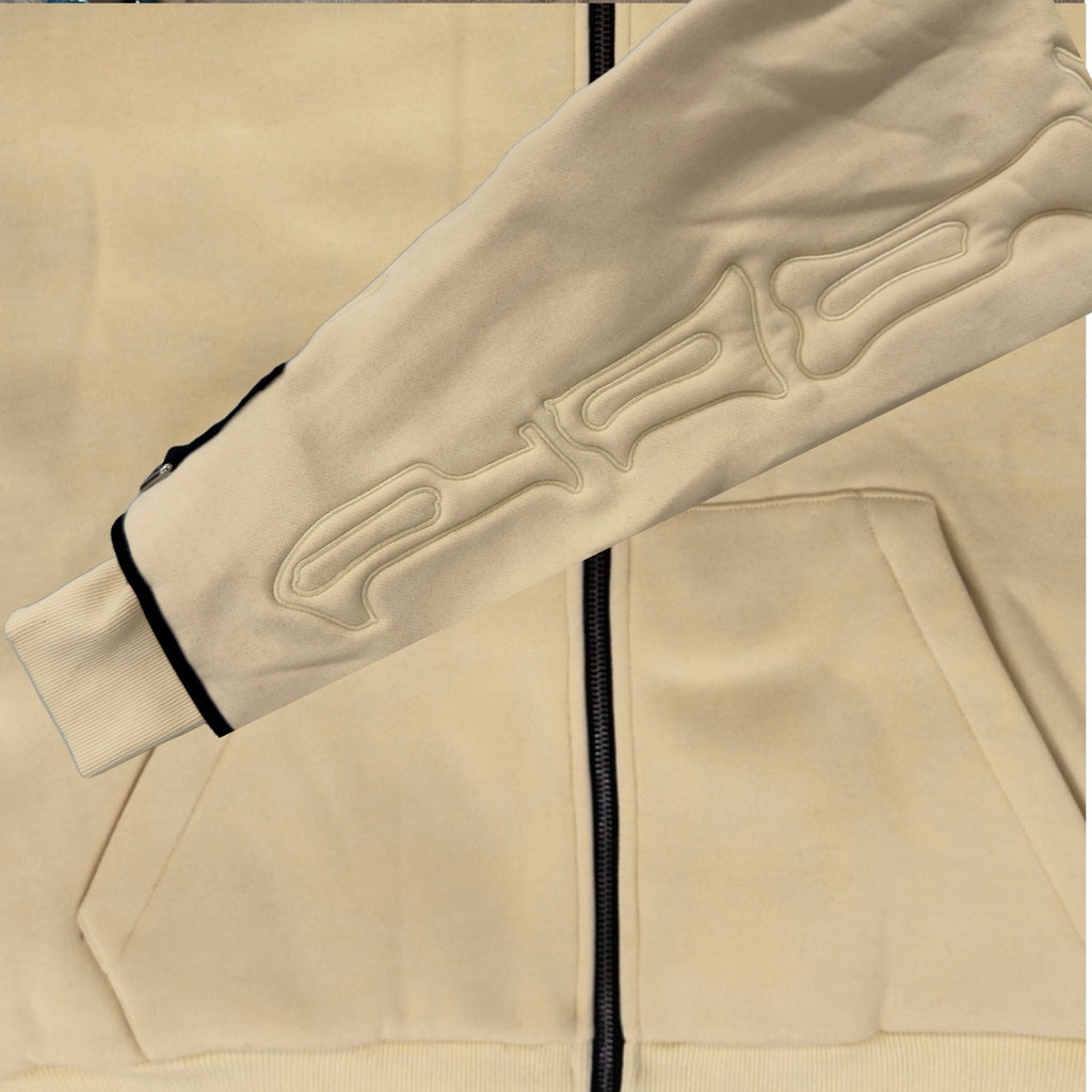 SKELETON PADDED Double Layered Hoodie : BUTTER YELLOW