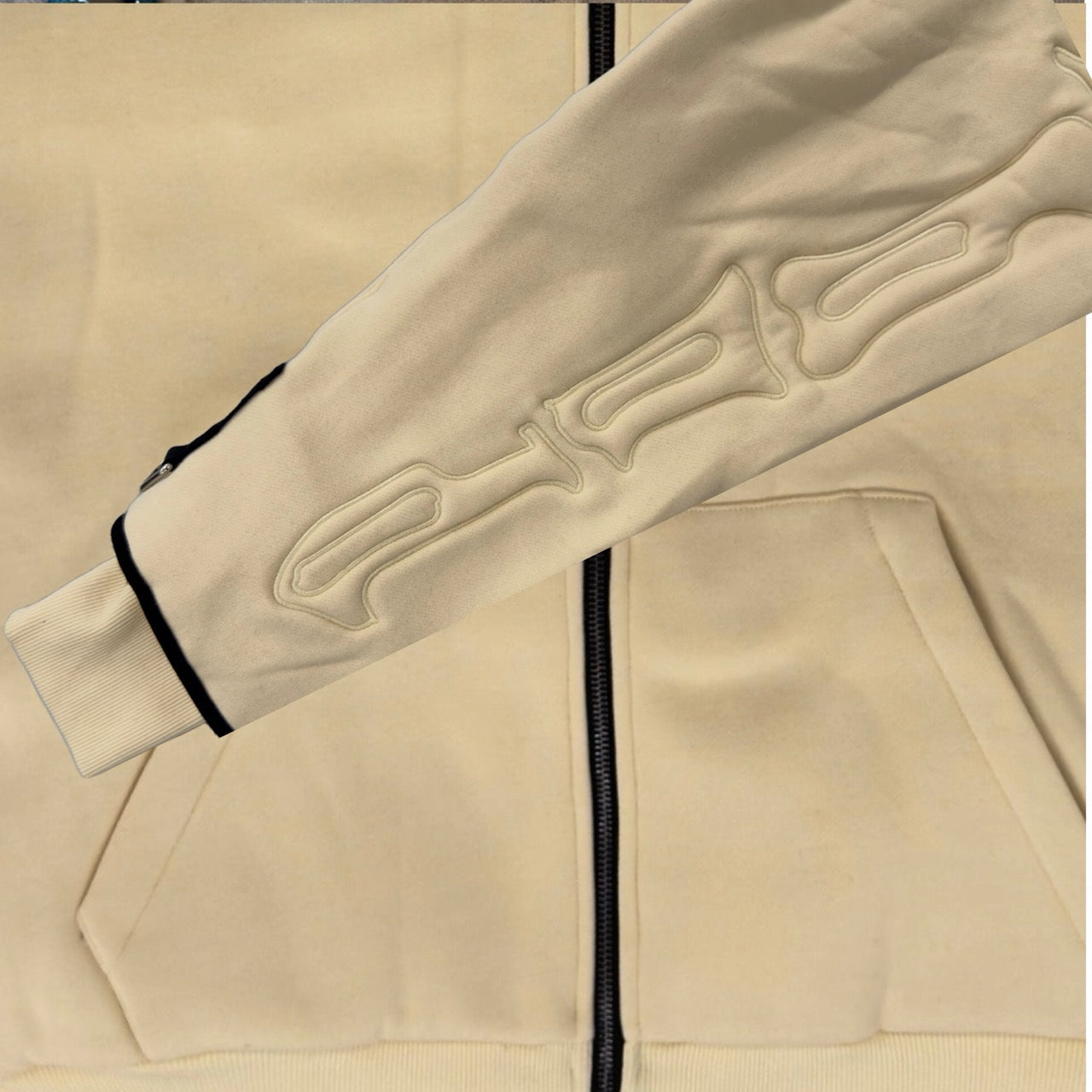 SKELETON PADDED Double Layered Hoodie : BUTTER YELLOW