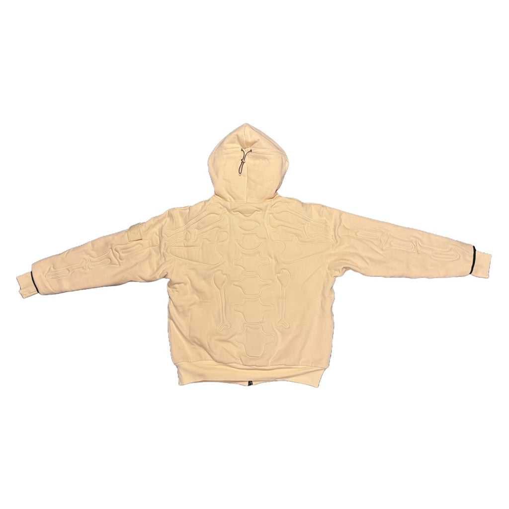 SKELETON PADDED Double Layered Hoodie : BUTTER YELLOW