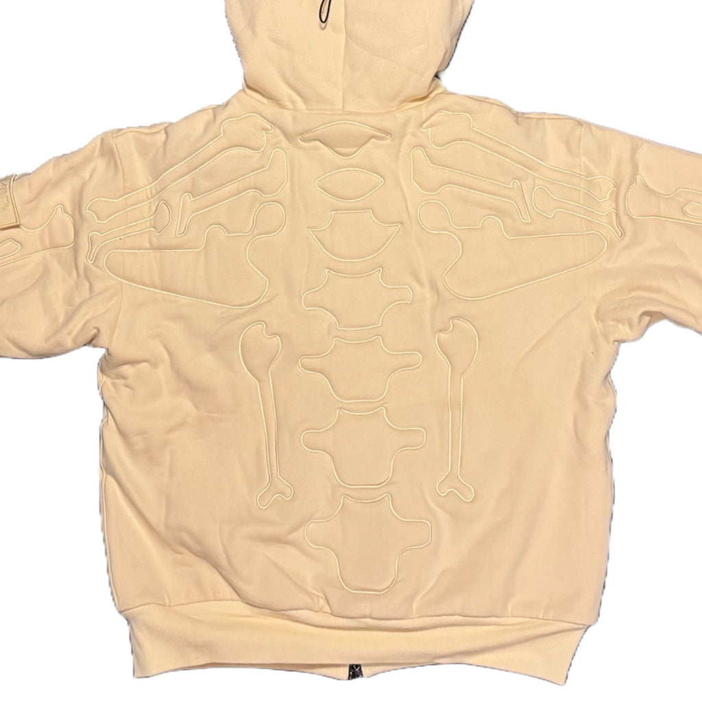 SKELETON PADDED Double Layered Hoodie : BUTTER YELLOW