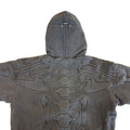 SKELETON PADDED Double Layered Hoodie : WASHED BLACK
