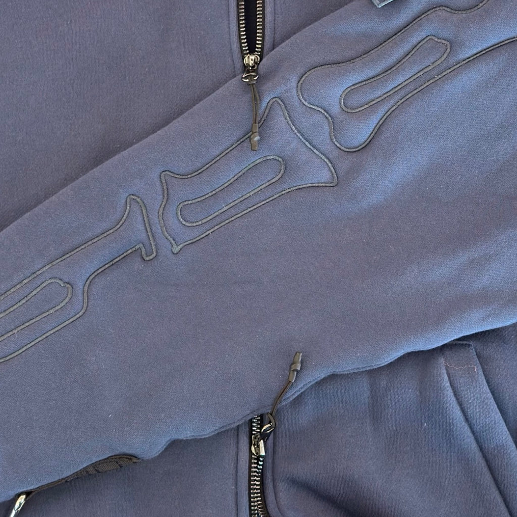 SKELETON PADDED Double Layered Hoodie : BLUE