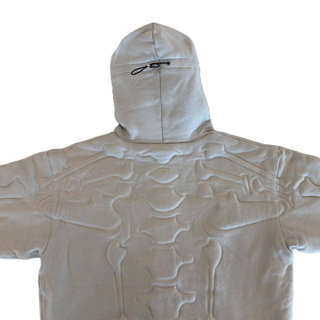 SKELETON PADDED Double Layered Hoodie : GREY