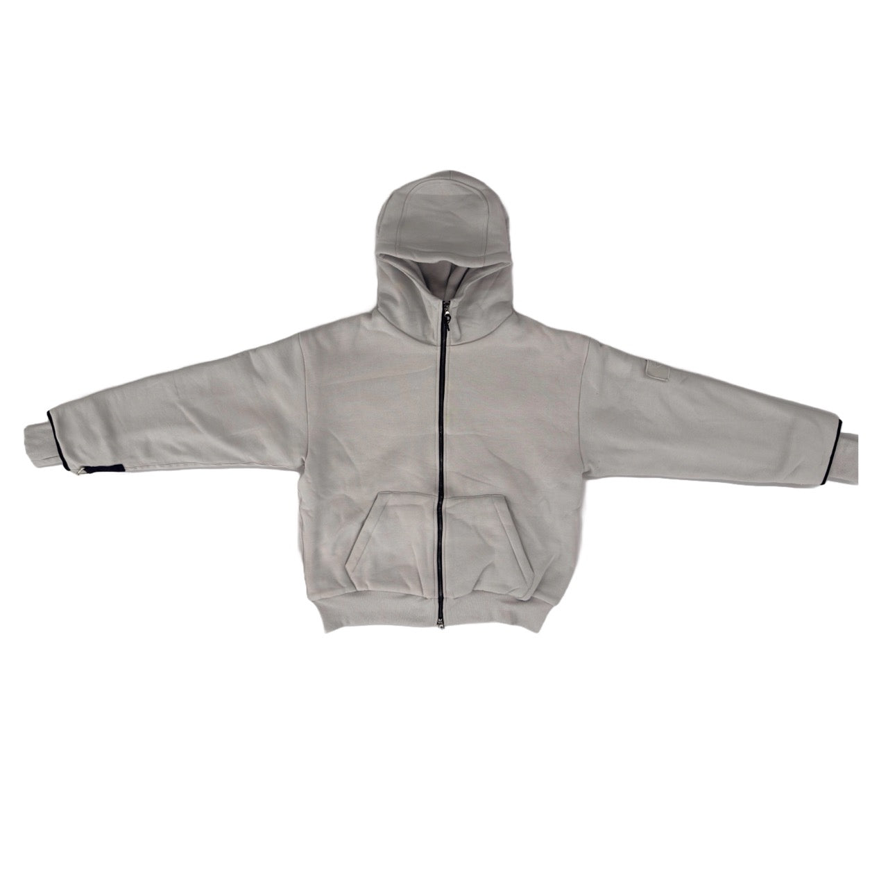 SKELETON PADDED Double Layered Hoodie : GREY