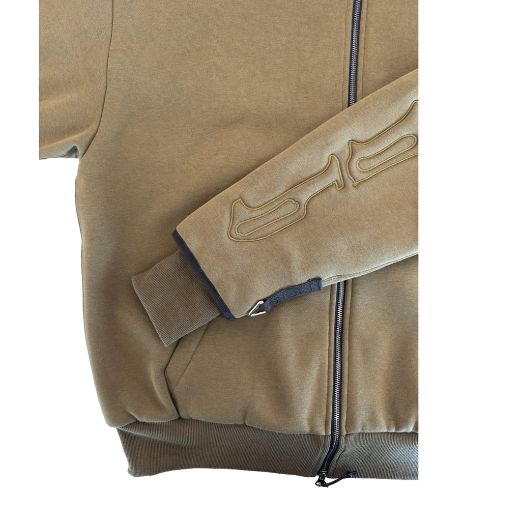 SKELETON PADDED Double Layered Hoodie : OLIVE GREEN