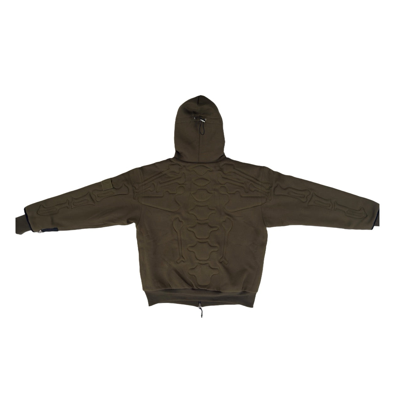 SKELETON PADDED Double Layered Hoodie : OLIVE GREEN