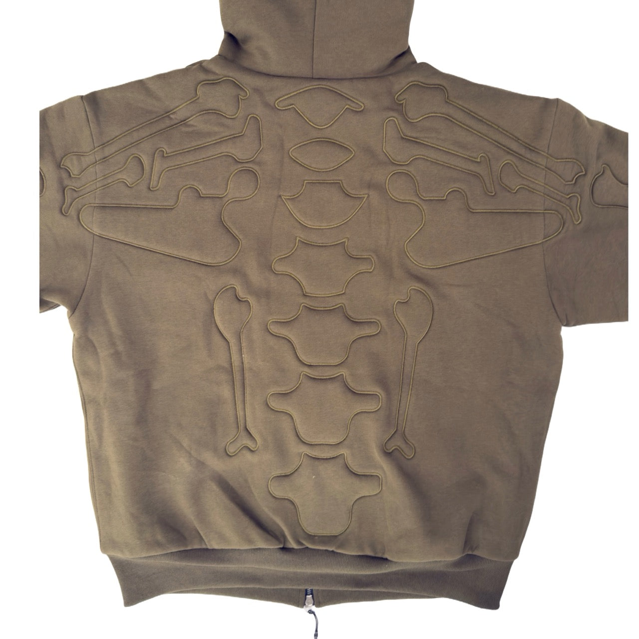SKELETON PADDED Double Layered Hoodie : OLIVE GREEN