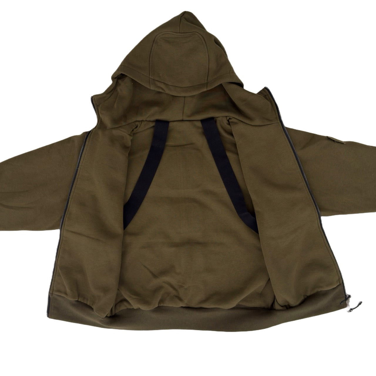 SKELETON PADDED Double Layered Hoodie : OLIVE GREEN