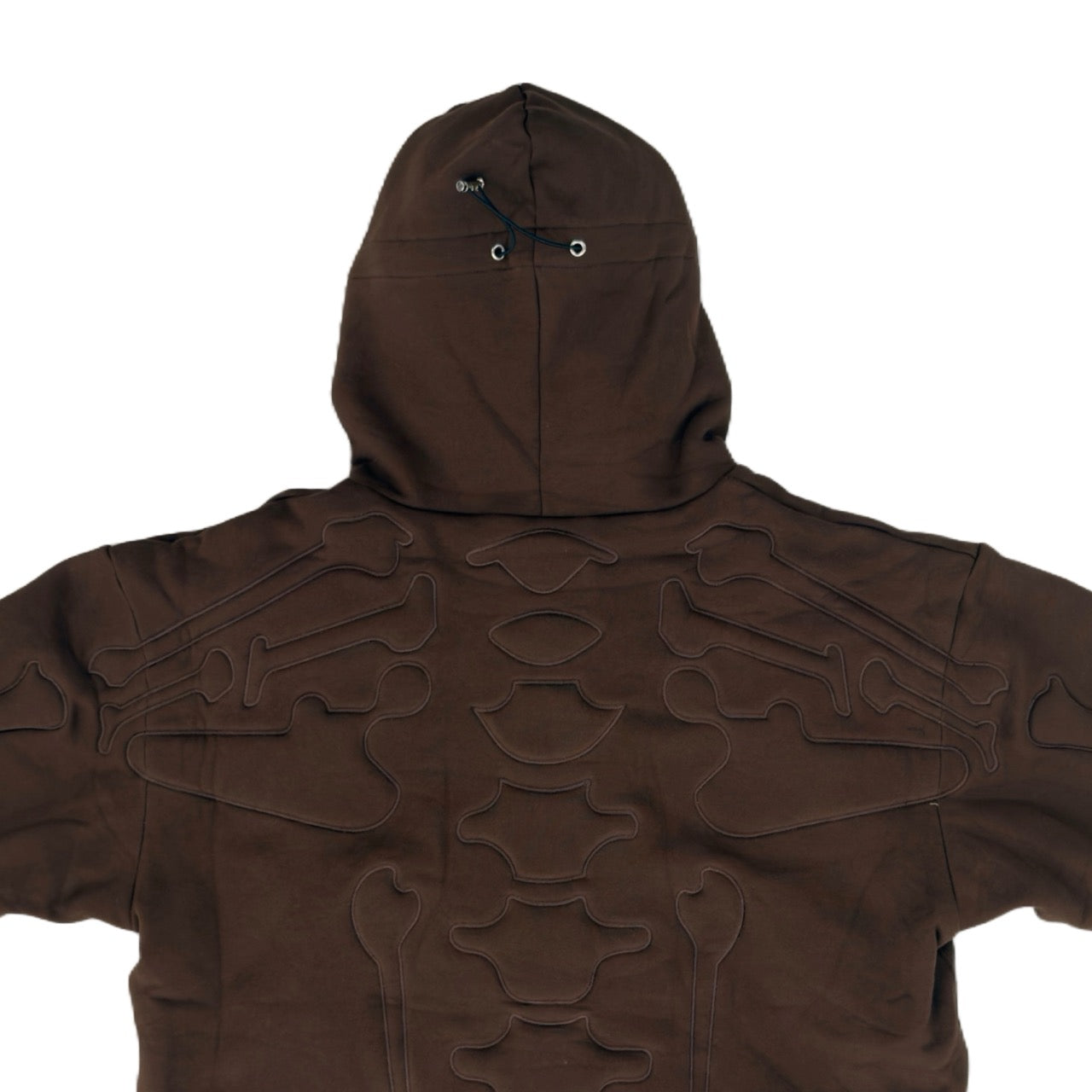 SKELETON PADDED Double Layered Hoodie : CHOCOLATE BROWN