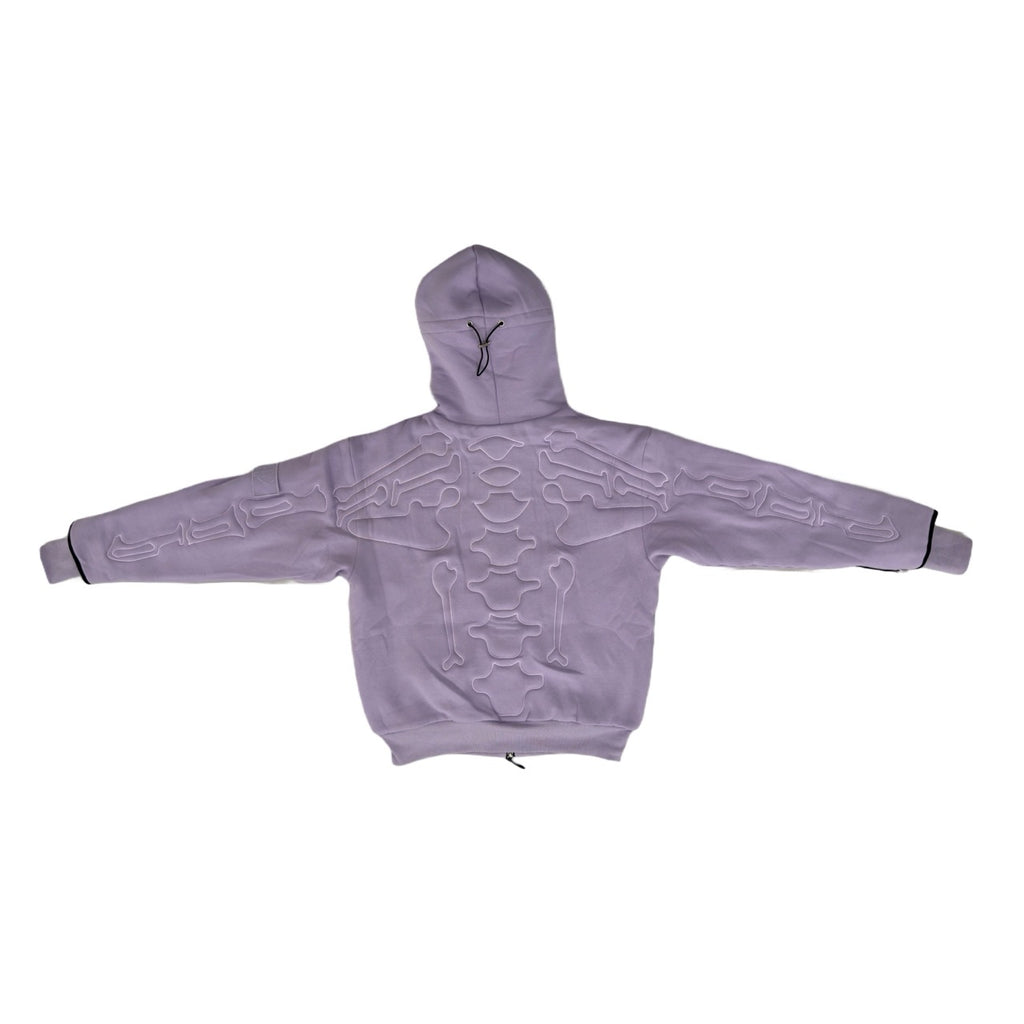 SKELETON PADDED Double Layered Hoodie : LILAC