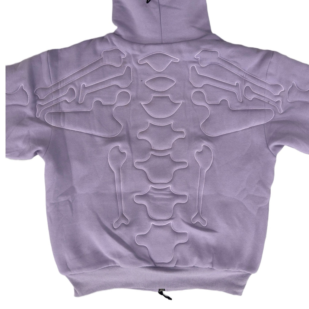 SKELETON PADDED Double Layered Hoodie : LILAC
