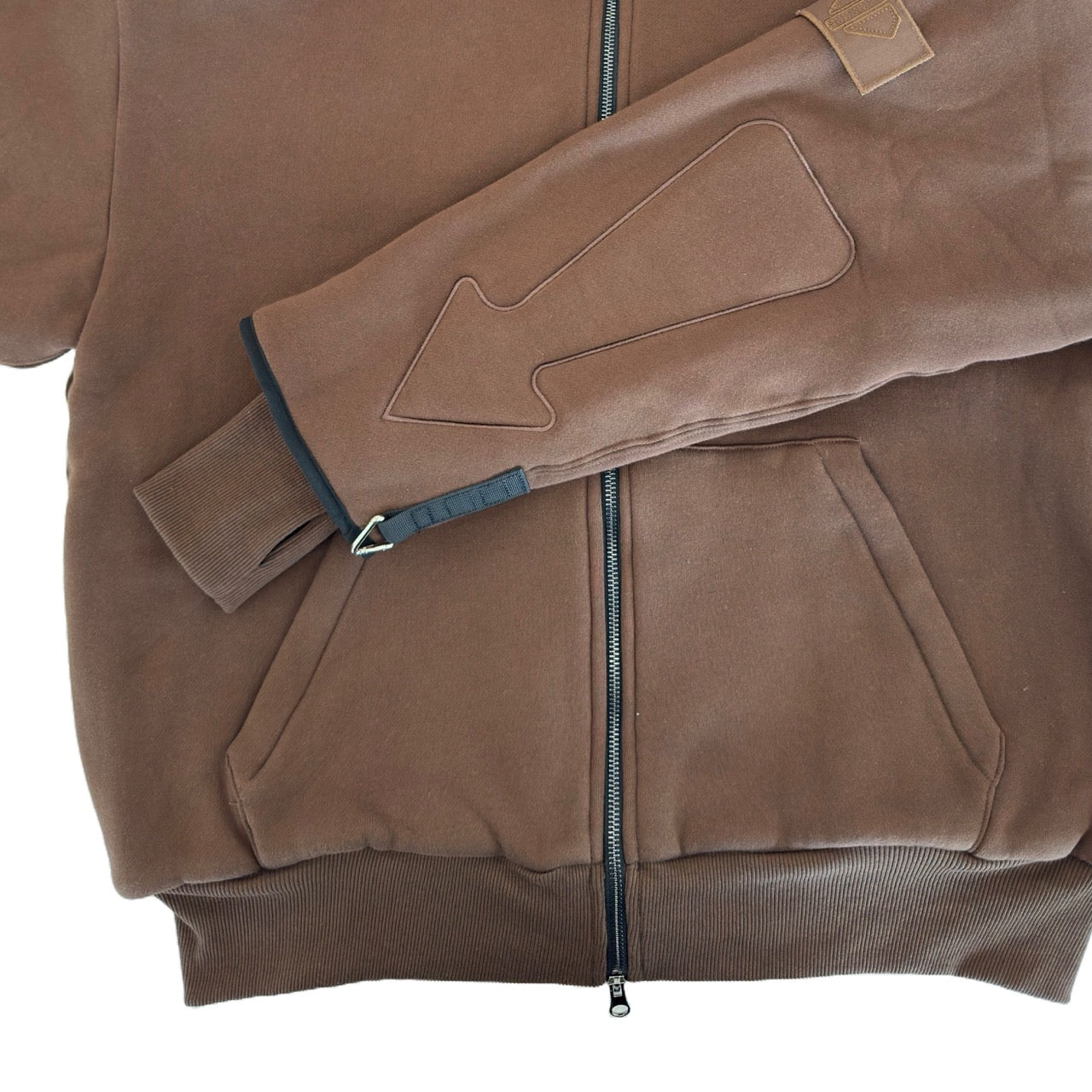 ARROW PADDED Double Layered Hoodie : CHOCOLATE BROWN