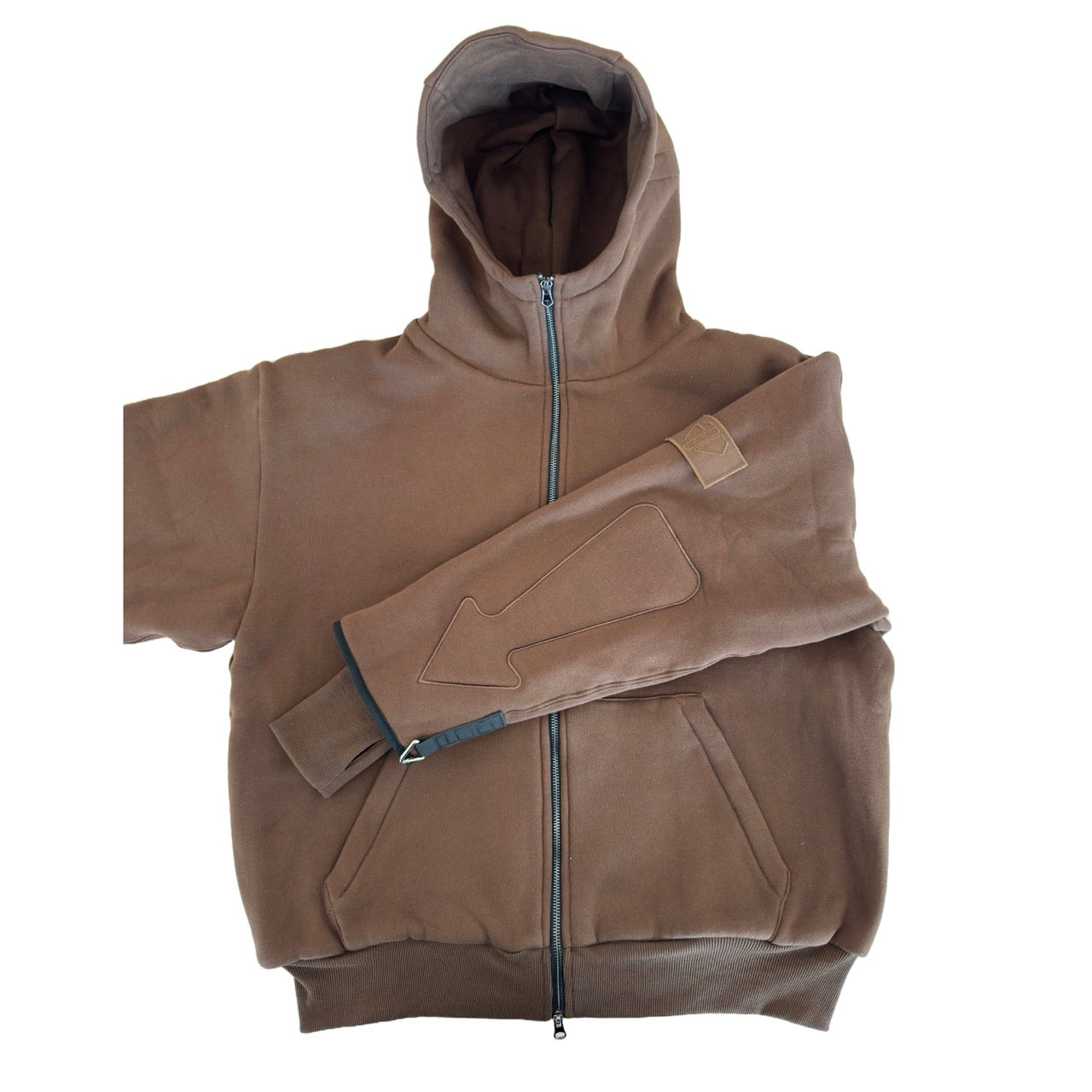 ARROW PADDED Double Layered Hoodie : CHOCOLATE BROWN