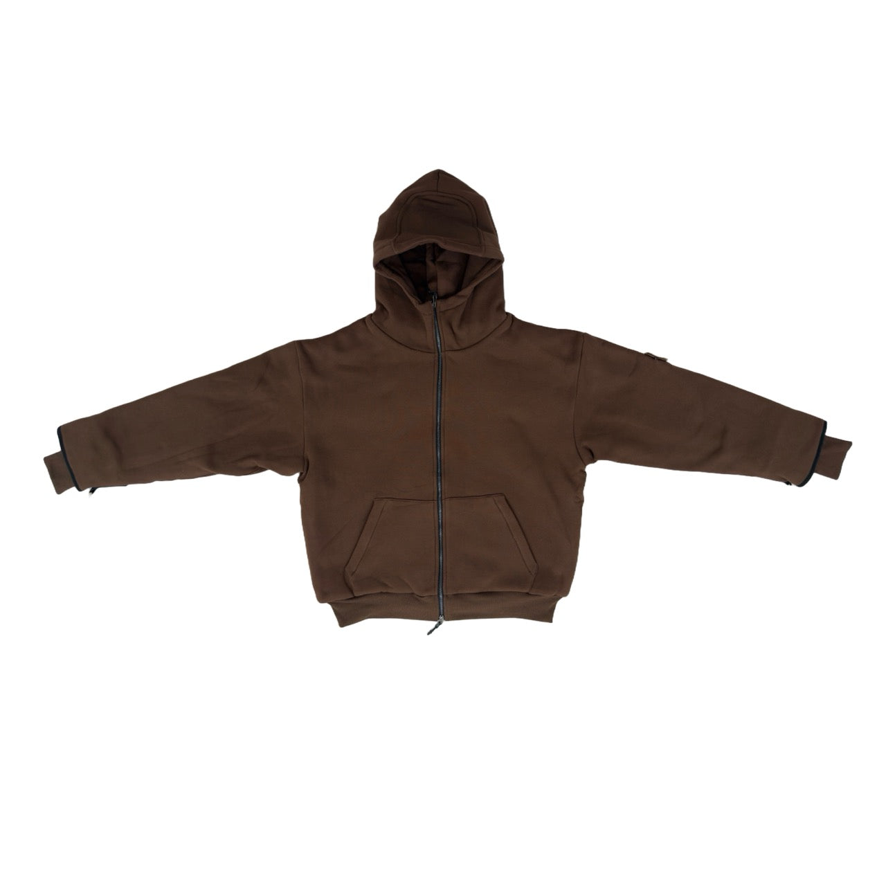 ARROW PADDED Double Layered Hoodie : CHOCOLATE BROWN