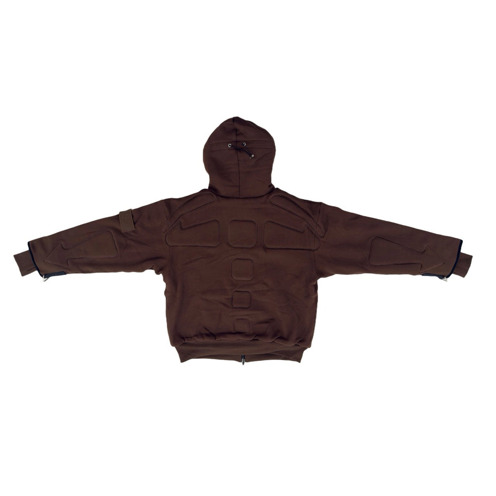 ARROW PADDED Double Layered Hoodie : CHOCOLATE BROWN