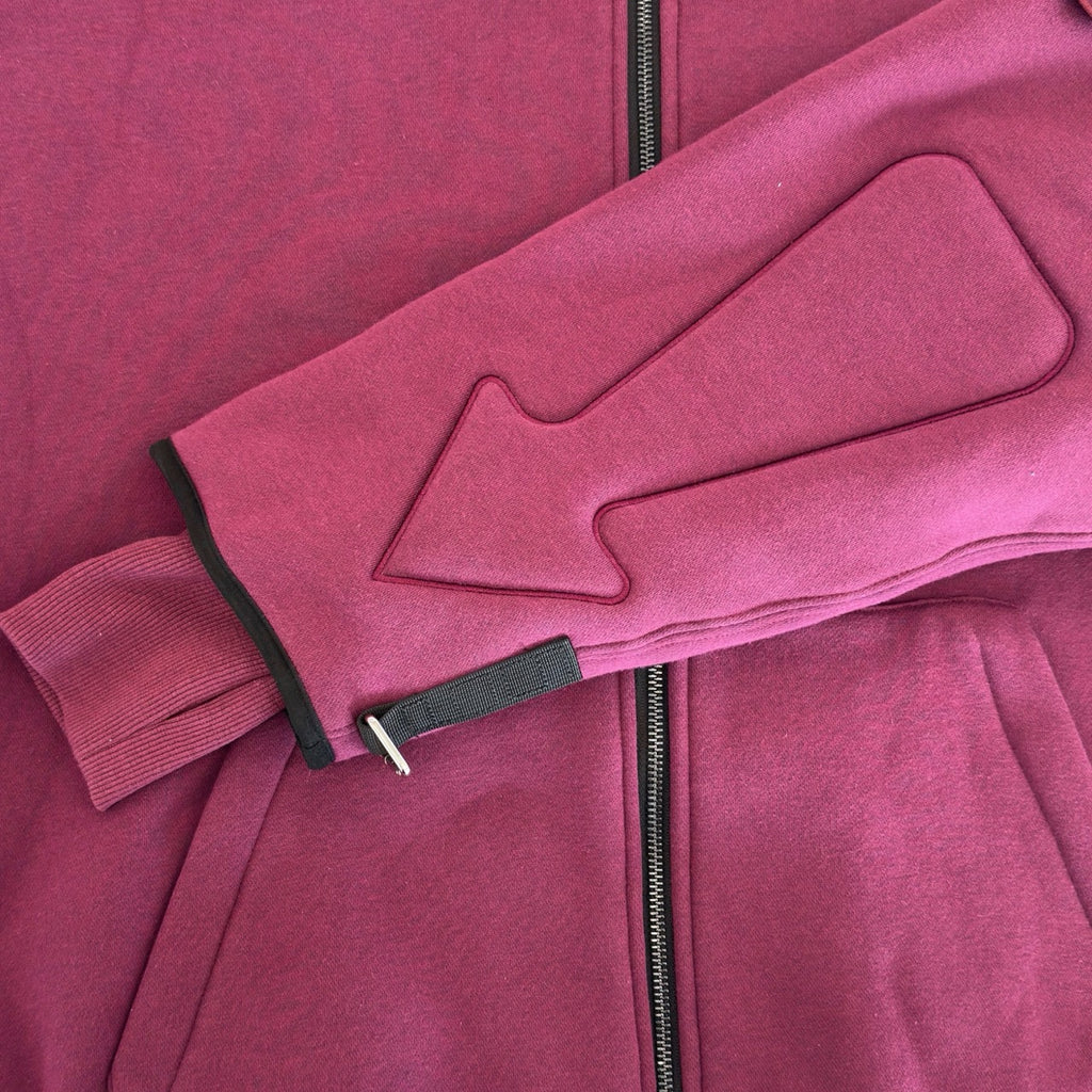 ARROW PADDED Double Layered Hoodie : BERRY