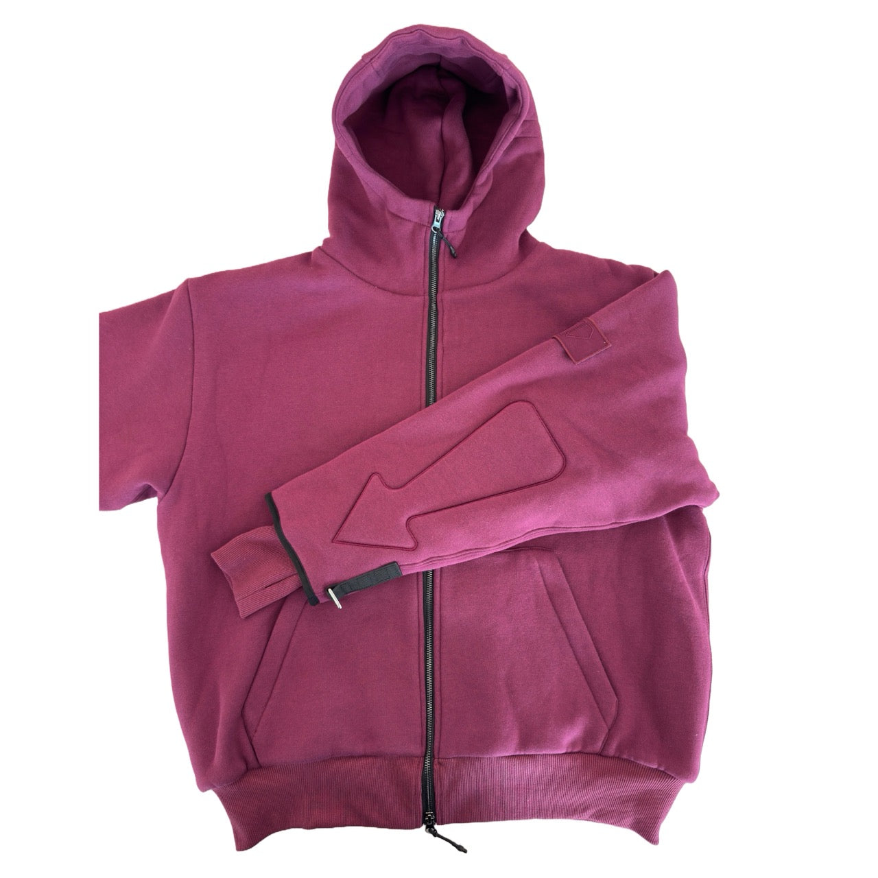 ARROW PADDED Double Layered Hoodie : BERRY