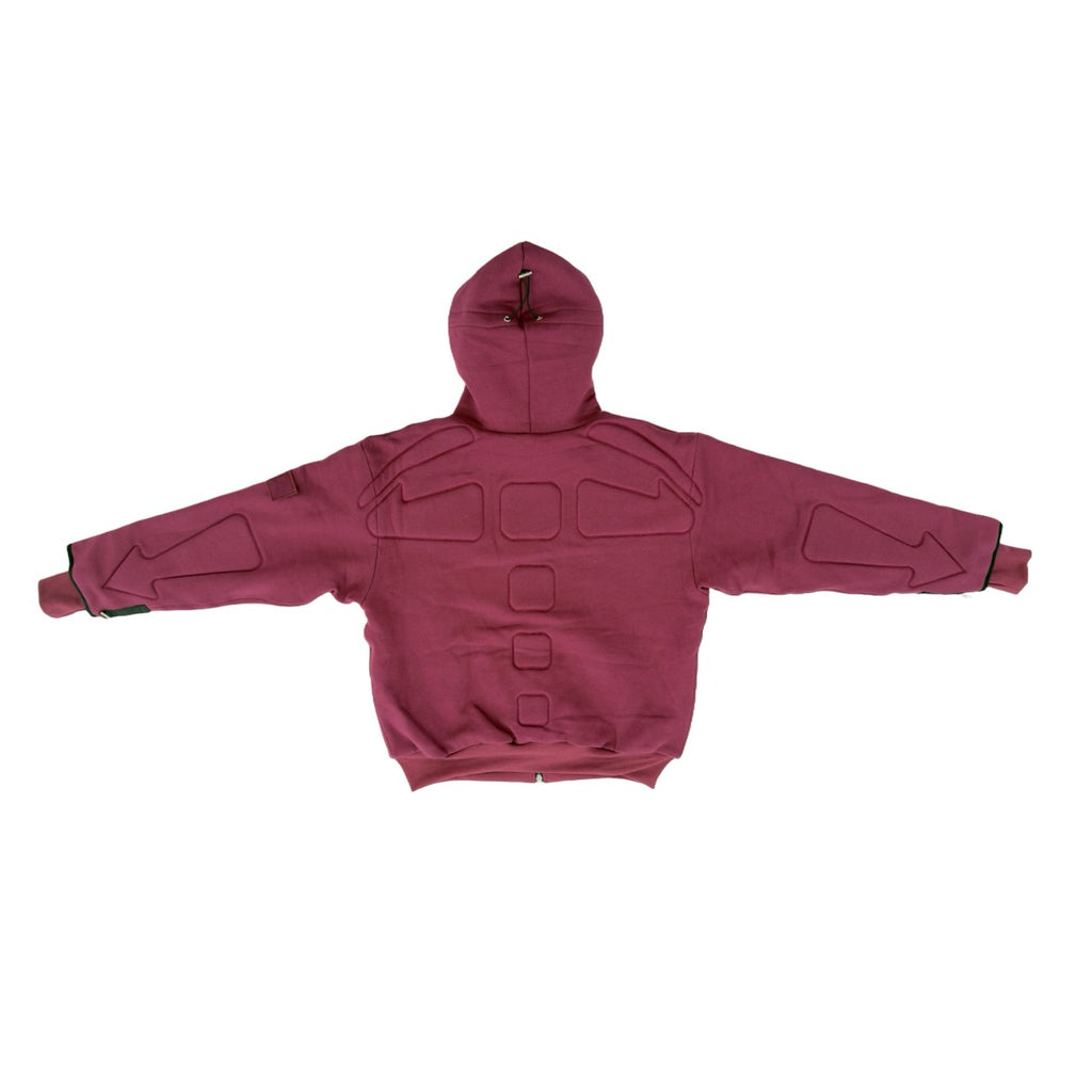 ARROW PADDED Double Layered Hoodie : BERRY