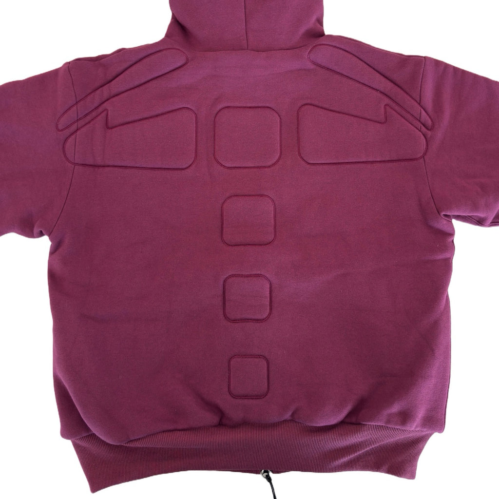 ARROW PADDED Double Layered Hoodie : BERRY