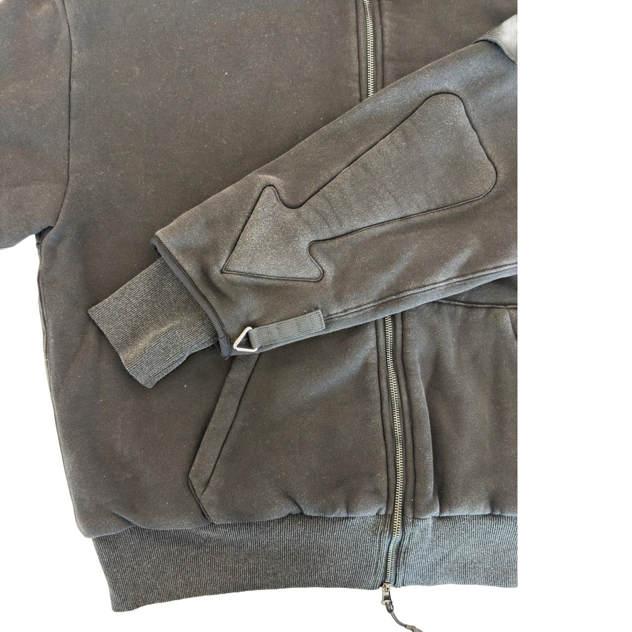 ARROW PADDED Double Layered Hoodie : WASHED BLACK