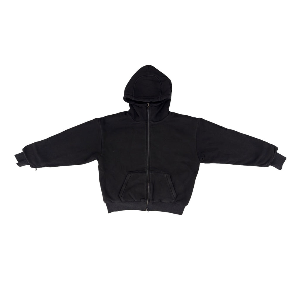 ARROW PADDED Double Layered Hoodie : WASHED BLACK