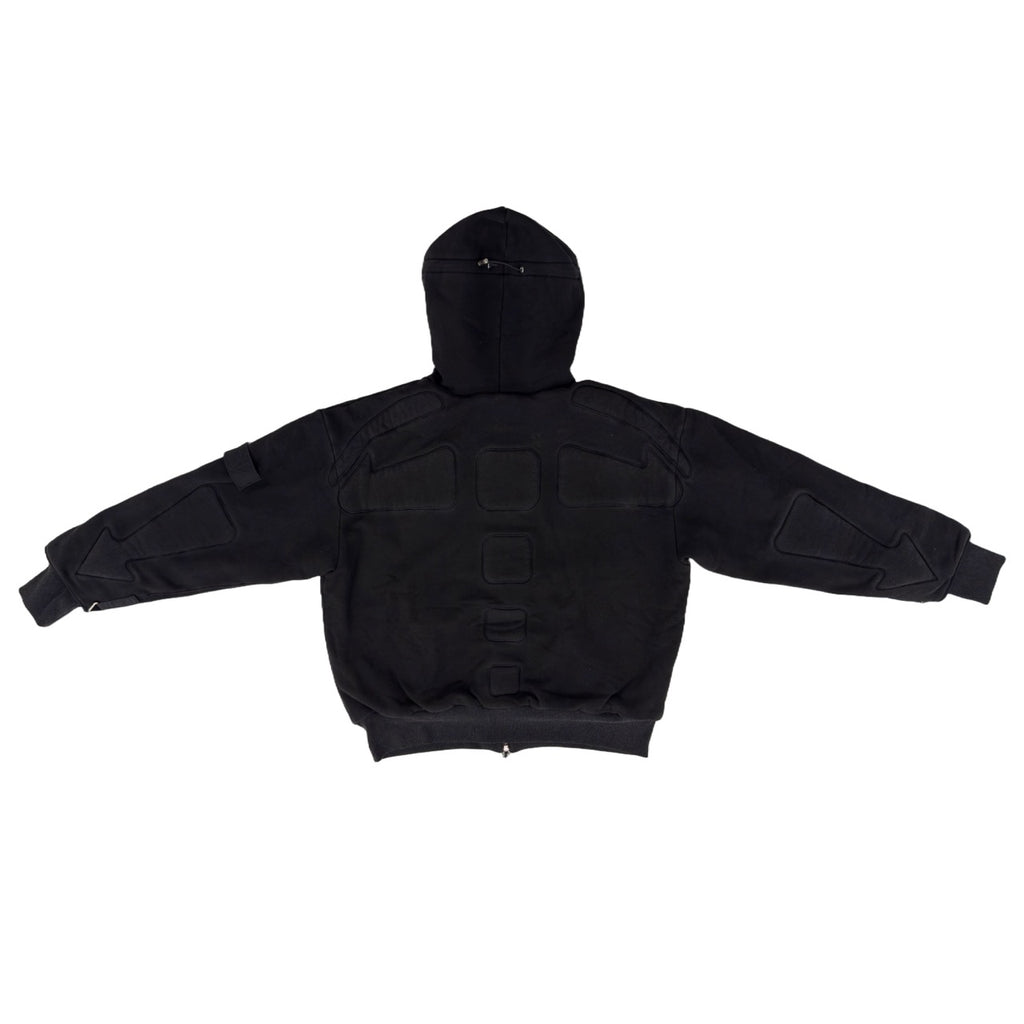 ARROW PADDED Double Layered Hoodie : WASHED BLACK