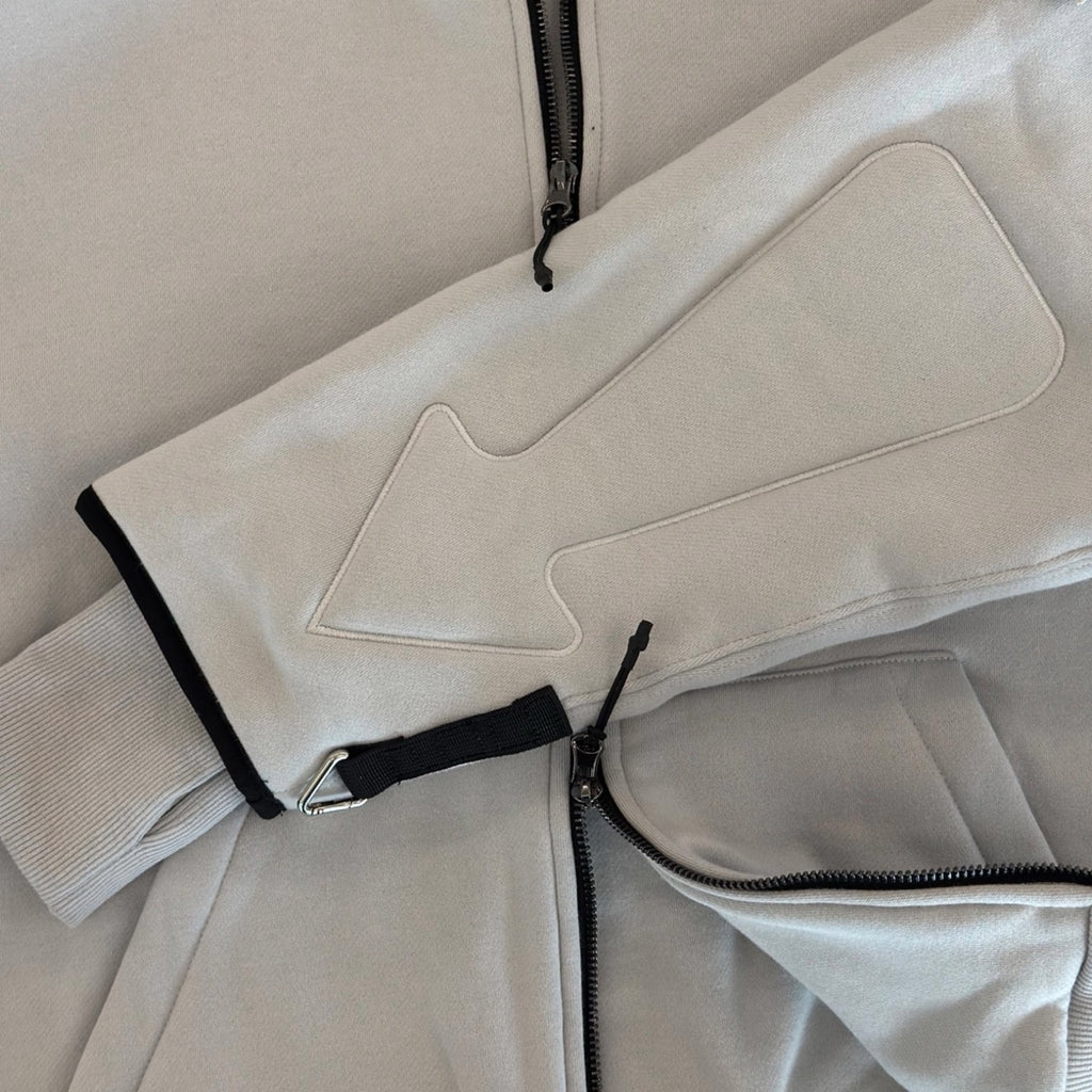 ARROW PADDED Double Layered Hoodie : GREY