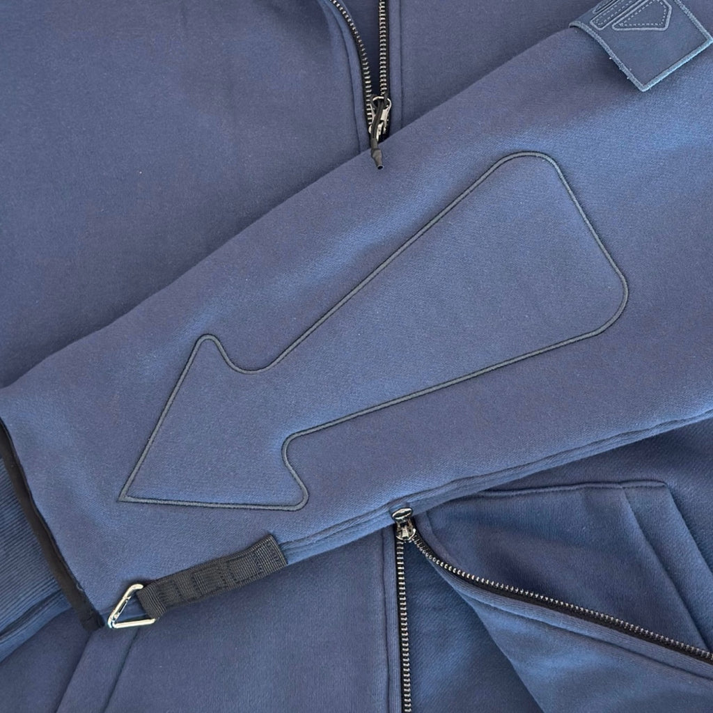 ARROW PADDED Double Layered Hoodie : BLUE