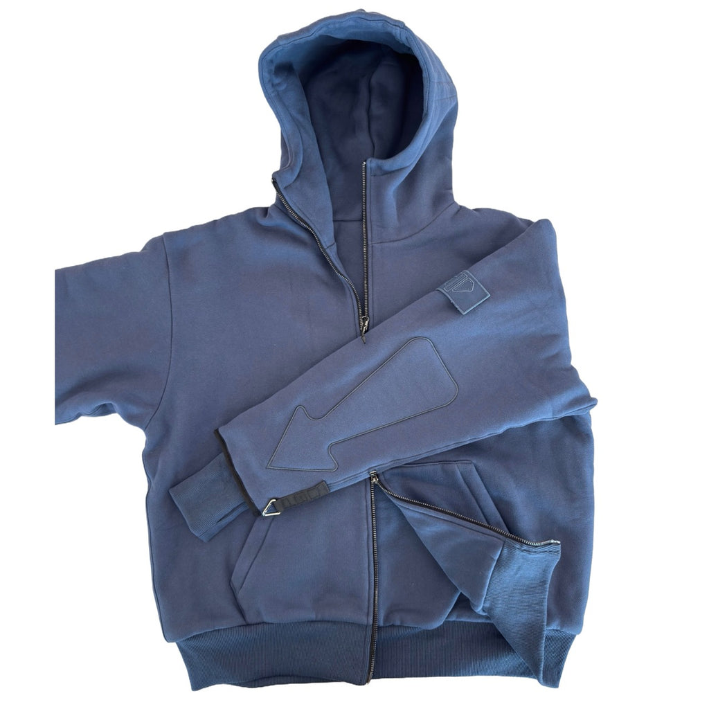 ARROW PADDED Double Layered Hoodie : BLUE